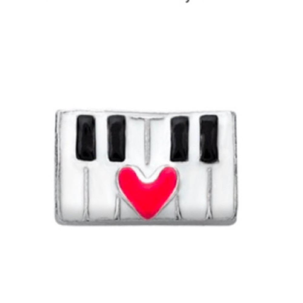 Origami Owl Piano Key Charm with Heart